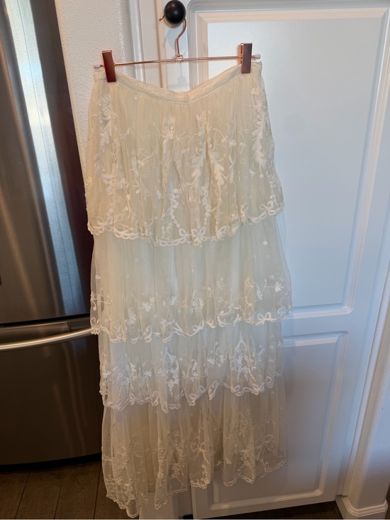 LoveShackFancy Dresses & Skirts - LoveShackFancy Ivory Tiered Lace Maxi Skirt